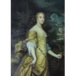 After Sir Peter Lely (Contemporary) 'Lady in Yellow Dress' Oil on canvas, reproduction,