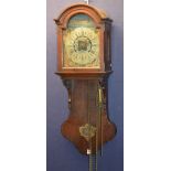 An 18th century Dutch oak wall clock,