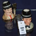 Two small Royal Doulton limited edition character jugs of Larel & Hardy, no.