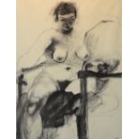 Ralph Cusack (Irish 1912-1965) 'Reclining Nude' Black chalk, signed lower right,