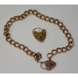 A 9ct gold twist link padlock bracelet, stamped 375 to padlock, 6.