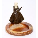 An Art Deco bronze figural soap dish, in the style of Ferdinand Preiss,