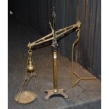 A set of brass scales, by Parnall, Bristol, plate lacking,