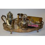 An 18th century Sheffield plated tankard, 17cm high, together with a Sheffield plated coffee pot,