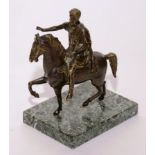 A 19th century bronze figure group of Marcus Aurelius on horseback,