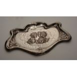 An Art Nouveau silver dish, with hallmarks for Birmingham 1905,