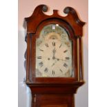 A 19th century mahogany inlaid eight day longcase clock,