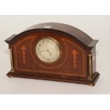 An Edwardian mahogany inlaid mantle clock,