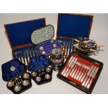 A mixed lot of plated wares and cutlery,