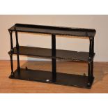 A set of 19th century ebonised wall hanging shelves, in the French style,