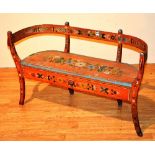 A Norwegian painted child's seat in the form of a parlour settee,