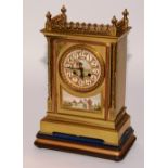 A 19th century French gilt metal and porcelain bracket clock by Achille Brocot,