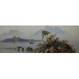 Edwin Earp (1851-1945) 'Lake Scene' Watercolour, unsigned,