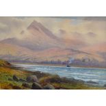 J Barnes 'Highland Loch Landscape' Watercolour, signed and dated 1900 lower left,