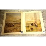 Abraham Hulk Jnr (1851-1922) 'Woman on the Seashore' Pair of watercolours, signed lower left,