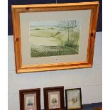 Oliver 'Rural Scenes' Pair of watercolours, signed lower right, 10 x 8cm,