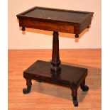 A 19th century rosewood occasional table, the rectangular top with marble inset,