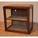 A late 19th/early 20th century mahogany Bijouterie/display case, with glazed panels,