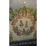 Indian School 'Indian Wedding' Watercolour on silk, unsigned,