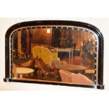 A Victorian ebonised overmantel mirror,