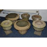 Six small 19th century and later stoneware garden urns/planters (6)