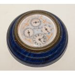 A Swiss made wall mounting timepiece, the enamel dial with four subsidiary dials bearing time,