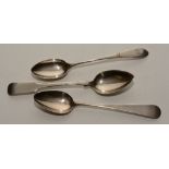 Three Scottish provincial silver teaspoons, potentially for Paisley or Greenock,