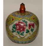 A late 19th/ early 20th century Chinese famille rose vase converted to table lamp,