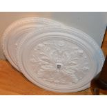 A pair of Victorian style plaster ceiling cornices, of circular form,