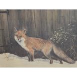 John Holmes 'Fox in Snow' Limited edition print 29/170, signed in pencil lower left,