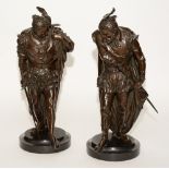 A good pair of solid bronze figures,