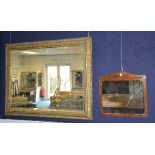 WITHDRAWN: A 19th century walnut wall mirror, with giltwood border, 54cm high x 29.