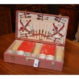 A vintage 1950's Brexton picnic set, in case,