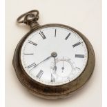 A silver pair cased pocket watch, hallmarks for London 1869-70,
