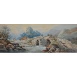 After Rowbotham (Late 19th Century) 'Landscape by Bridge in South Wales' Watercolour, unsigned,