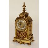 A 19th century French brass mantel clock by Achille Brocot,