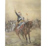 Lady Butler 'Halt! End of the Last Charge of the 10th British Hussars at Waterloo' Print,