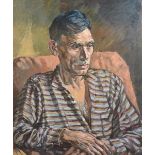 Alfred W Hallet ARCA (1914-1986) ARR 'Portrait of a Seated Man' Oil on board, signed lower right,