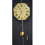 A William IV hook and spike octagonal wall clock by Whitehurst, Derby,