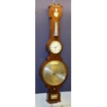 A 19th century rosewood cased wheel clock/barometer by D Fagioli & Son,