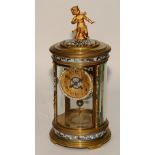 A fine 19th century French champleve enamel and gilt metal four glass bracket clock,