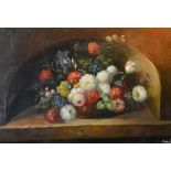 Continental School 'Still Life of Flowers' Oil on board,