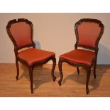 A set of six Victorian style walnut dining chairs, stamped to underside Morrison & Co Edinburgh,