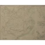 A mid 19th century framed map of China,