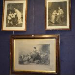 Samuel Bellin 'Heather Belles' Print in Victorian rosewood frame, 60 x 82cm,