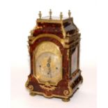 A fine late 19th century German tortoiseshell and ormolu bracket clock retailed by Brook & Son of