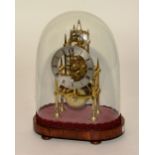 A 19th century brass skeleton clock with single fusee movement by AB Lavery of Cornhill London,