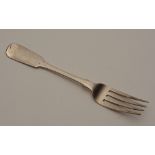 A Scottish provincial silver fiddle pattern table fork, hallmarks for David Greig (c.