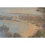 After William Herbert Allen 'Town Seascape' Oil on board, bears signature lower right,