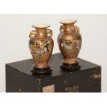 A pair of Japanese Satsuma spill vases, circa early 20th century,